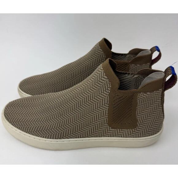 Rothys Women's Chelsea Sneaker Boots Brown Size 10 Washable Herringbone - Picture 1 of 10